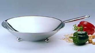 Wok en inox comptemporain